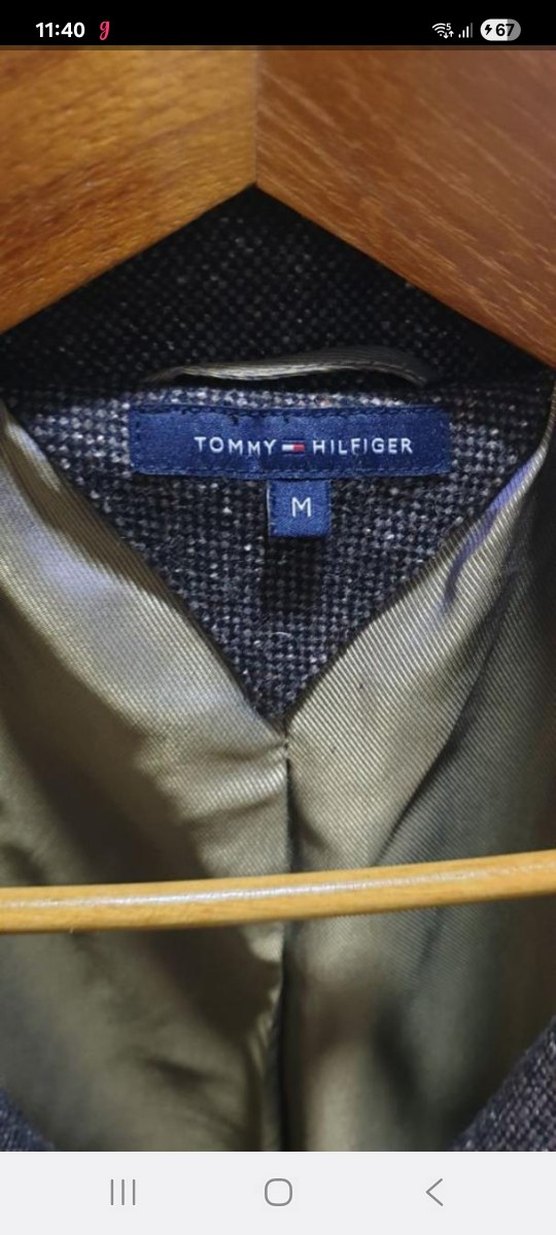 orjinal..Düğmeli Gri Yün Midi Kaban - Görsel 2