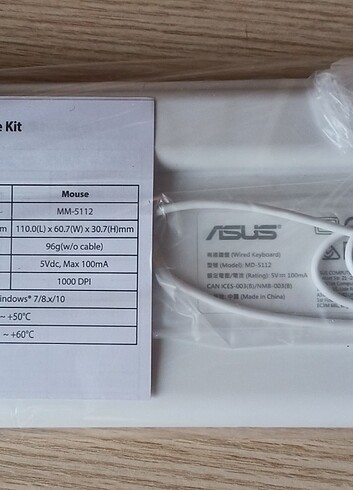 ASUS MD 5112 KLAVYE MAUSE SETİ (SIFIR) - Görsel 4