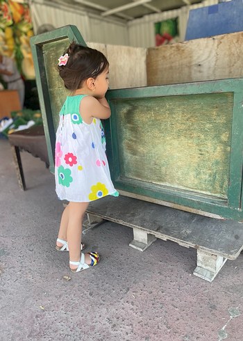 Renkli deri Kız Çocuk sandalet - Görsel 5