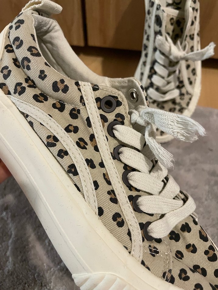 Bej Leopar Desenli Kadın zara Spor Ayakkabı - Görsel 5