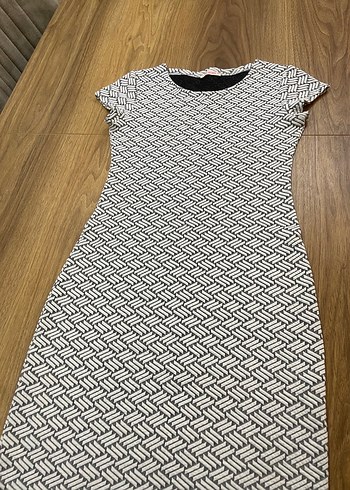 Gri Desenli Kadın Kalem Elbise - Görsel 6