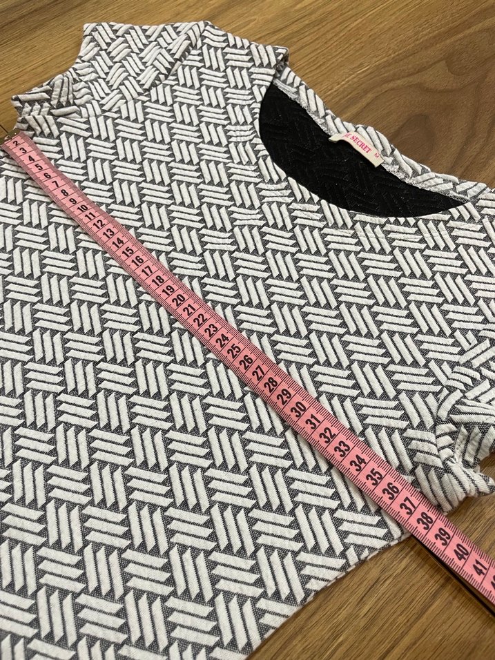 Gri Desenli Kadın Kalem Elbise - Görsel 2