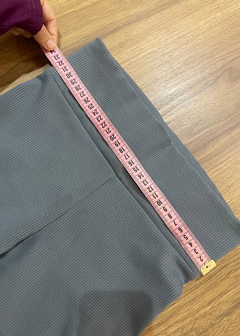 Gri fitilli Kadın Spor Tayt - Görsel 2