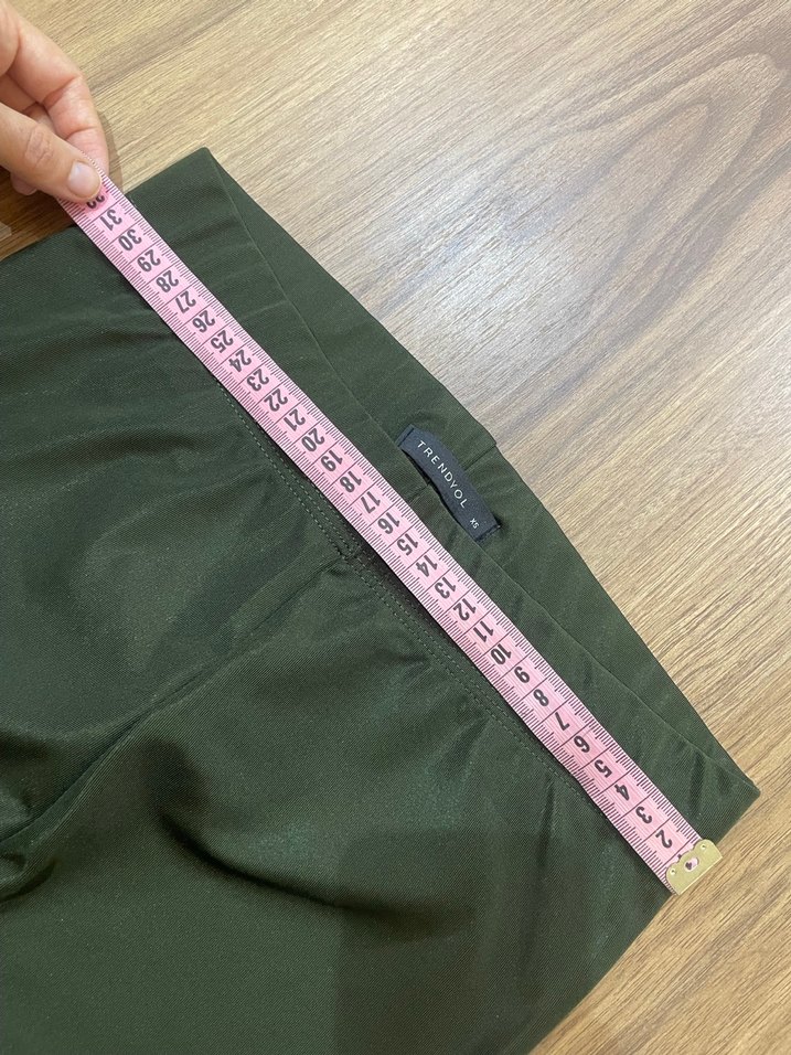 Kadın haki Yeşil parlak Tayt - Görsel 2