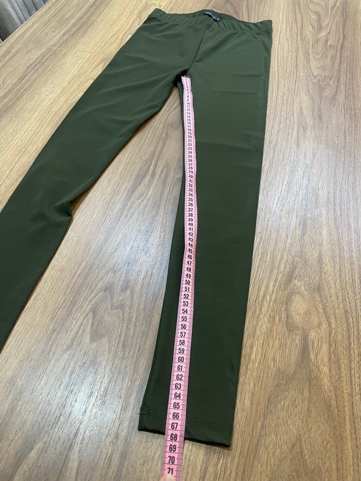 Kadın haki Yeşil parlak Tayt - Görsel 3