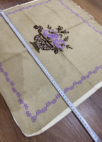 Kanaviçe el işlemesi minderlik - Görsel 3