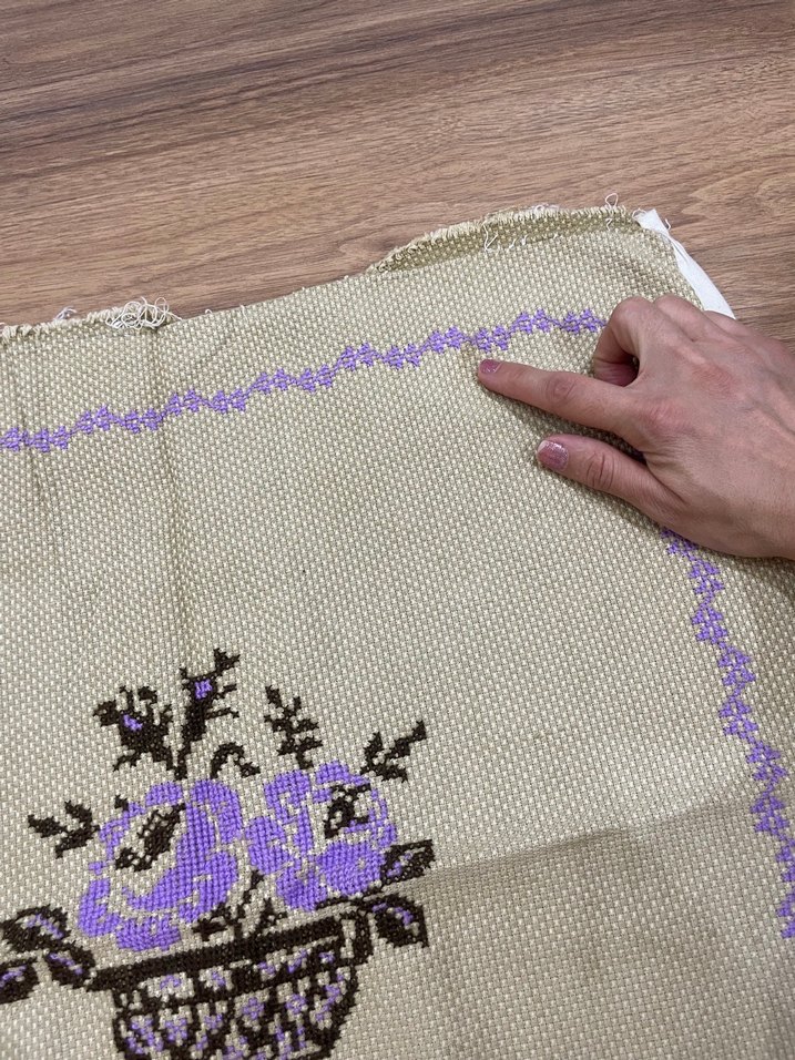 Kanaviçe el işlemesi minderlik - Görsel 5