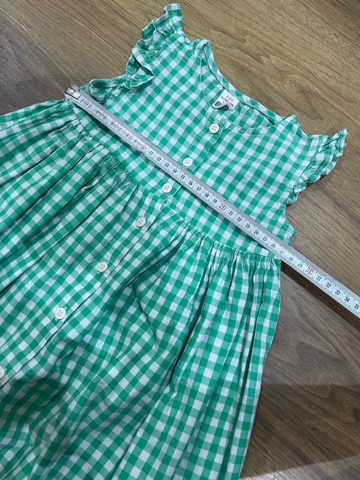 Kız Çocuk lcw Yeşil Kareli Elbise - Görsel 4