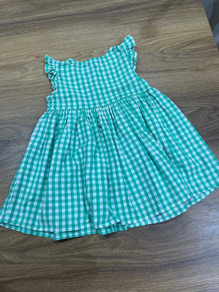 Kız Çocuk lcw Yeşil Kareli Elbise - Görsel 2