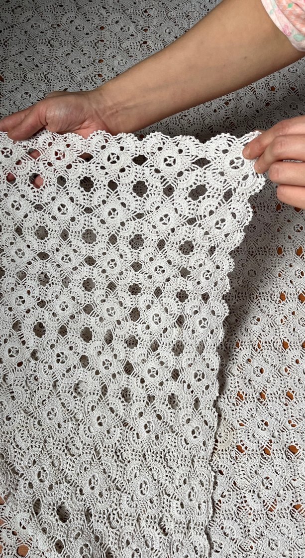Bohem Tarzı El Örgüsü Beyaz Örtü - Görsel 4