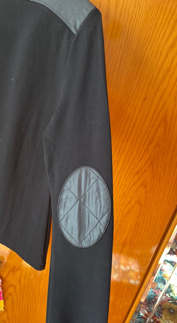 Kadın Siyah Deri Fermuarlı Biker Ceket - Görsel 3