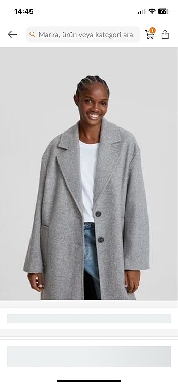 Bershka gri kaban