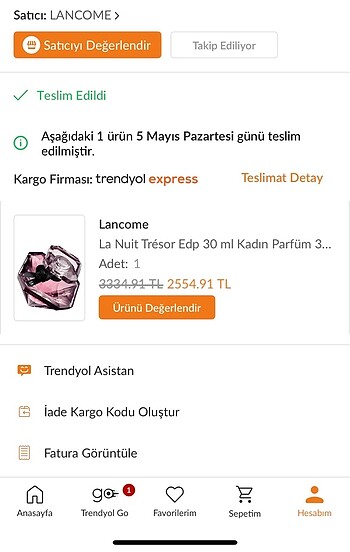  Beden Lancome la nuit tresor edp 30ml parfüm