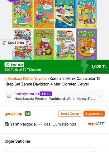 Kerem ile Minik Canavarlar 11 Kitap Set - Görsel 4