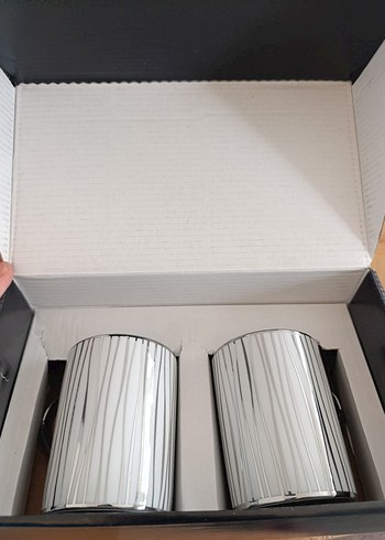 Kütahya Porselen Gri Çizgili 2'li Kupa - Görsel 2