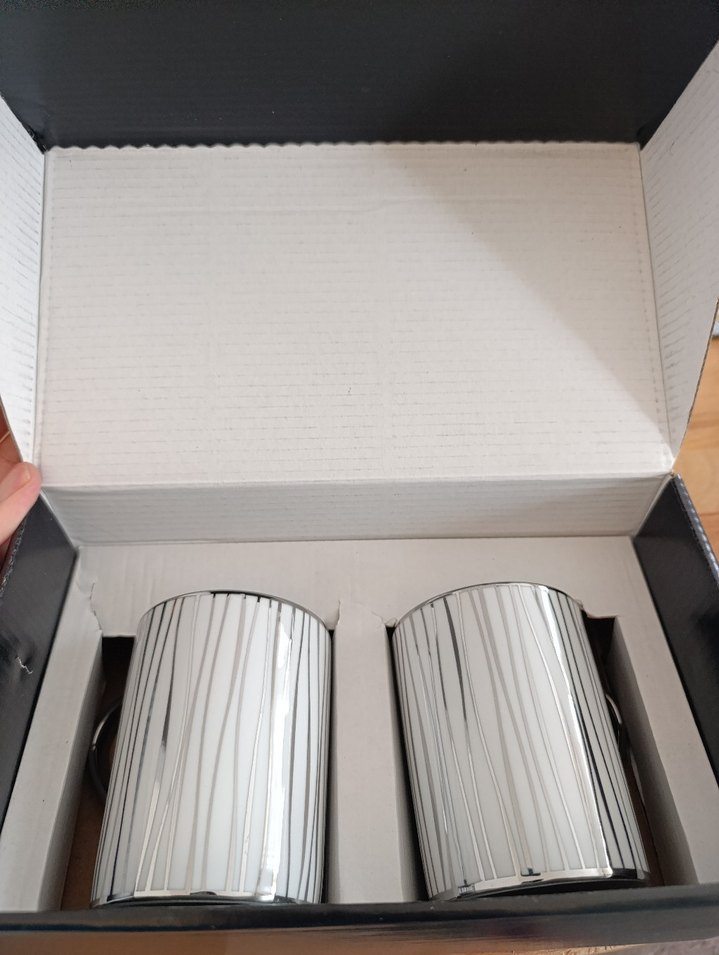 Kütahya Porselen Gri Çizgili 2'li Kupa - Görsel 2