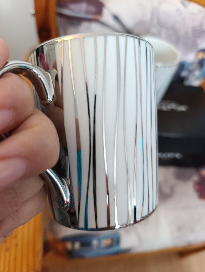 Kütahya Porselen Gri Çizgili 2'li Kupa - Görsel 3