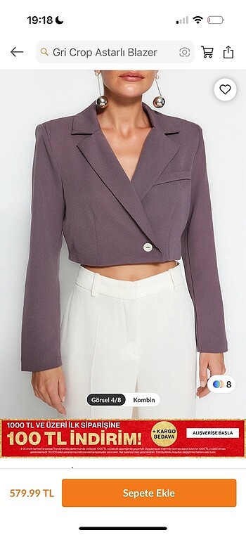 Crop Blazer Ceket