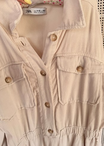 Zara Bej Uzun Kollu Düğmeli Kız çocuk Tulum