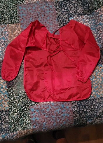 Südor Anaokulu Boyama ve Çalışma Önlüğü 3 Beden Kırmızı - Görsel 2