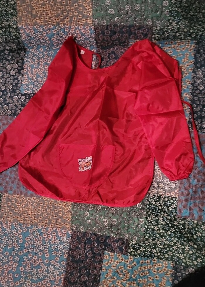 Südor Anaokulu Boyama ve Çalışma Önlüğü 3 Beden Kırmızı - Görsel 3