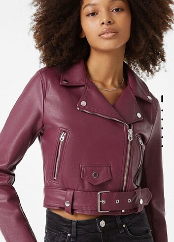 m Beden Bershka deri ceket