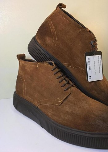 İNCİ Erkek Hakiki Deri Süet Kahverengi Bot - Görsel 7