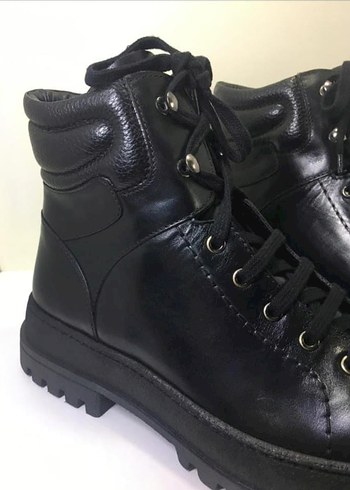 Erkek Hakiki Deri Bot Siyah - Görsel 4