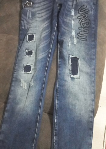Diğer kadin i Baskılı Askılı Denim Tulum