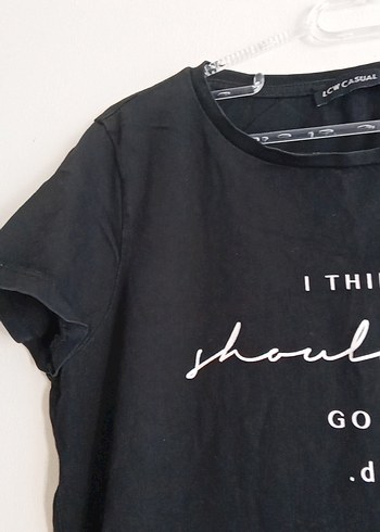 Baskılı Siyah Salaş Tişört - Görsel 16