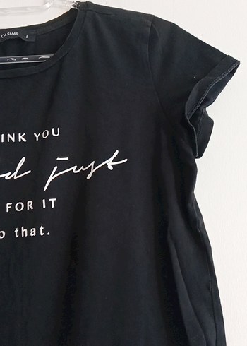 Baskılı Siyah Salaş Tişört - Görsel 17