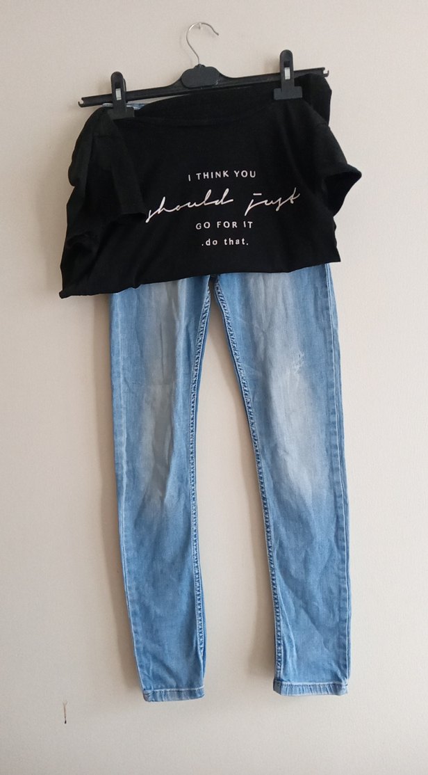 Baskılı Siyah Salaş Tişört - Görsel 2