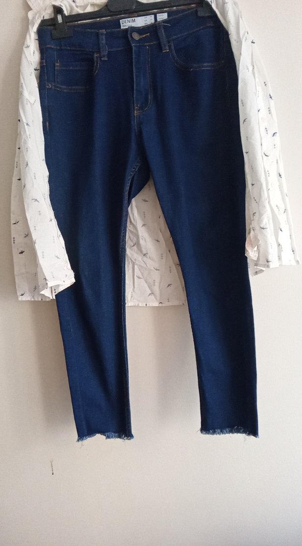 Mavi Batik Desenli Kadın Denim Pantolon - Görsel 2