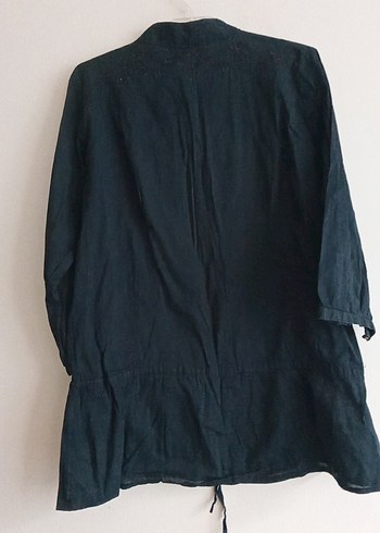 Düğmeli Siyah Nakışlı Hamile Tunik - Görsel 5