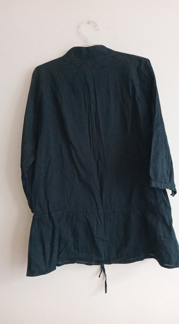 Düğmeli Siyah Nakışlı Hamile Tunik - Görsel 5