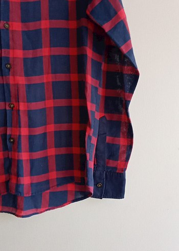 Bordo Lacivert Kareli Erkek Gömlek - Görsel 4