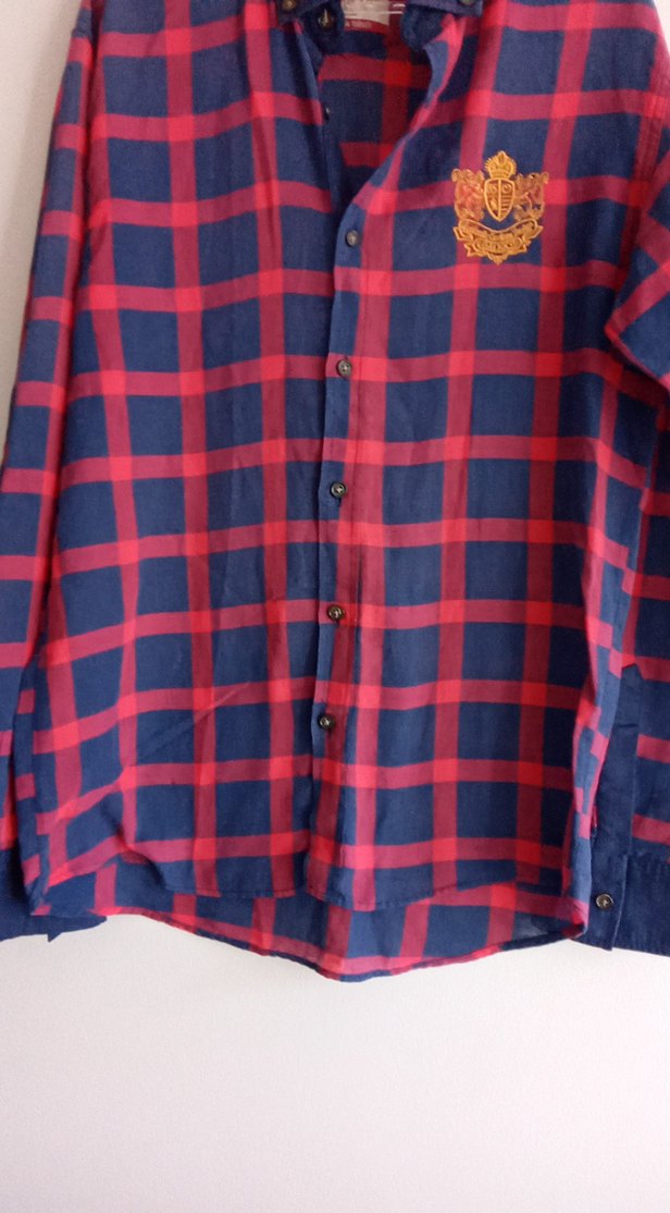 Bordo Lacivert Kareli Erkek Gömlek - Görsel 3