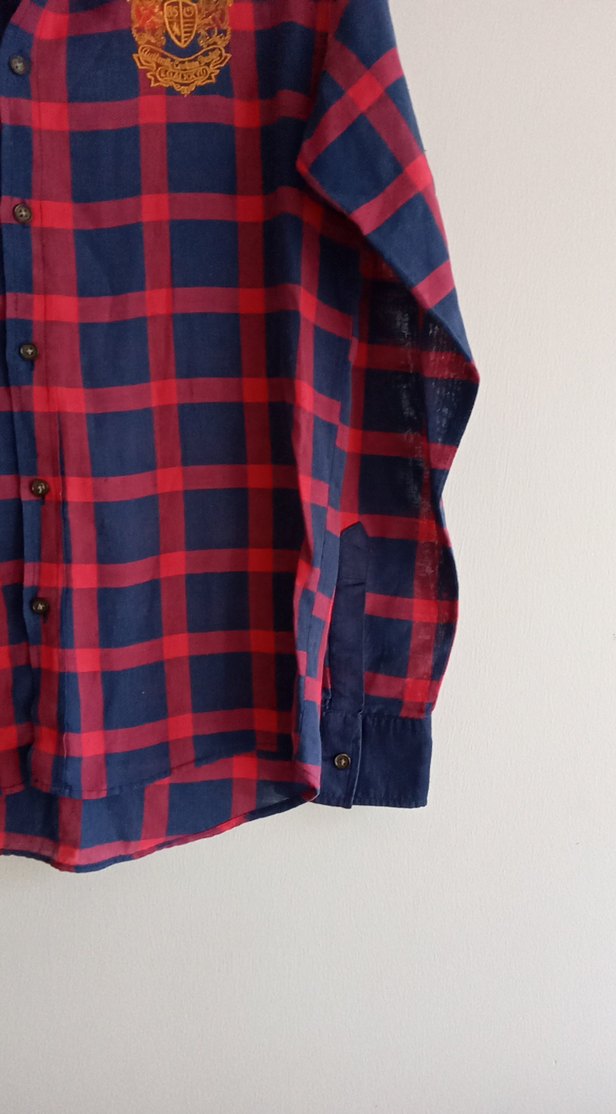 Bordo Lacivert Kareli Erkek Gömlek - Görsel 4