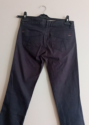 Kadın Siyah Normal Boy Denim Pantolon ikili pantolon - Görsel 11