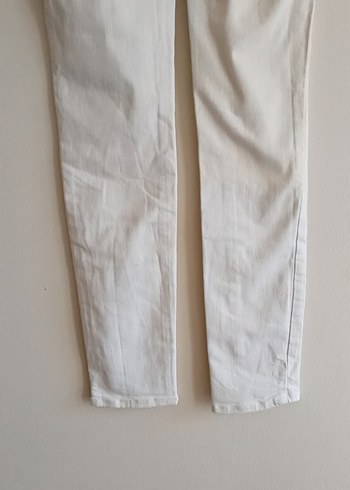 Kadın Beyaz Keten Rahat Kesim Pantolon - Görsel 12