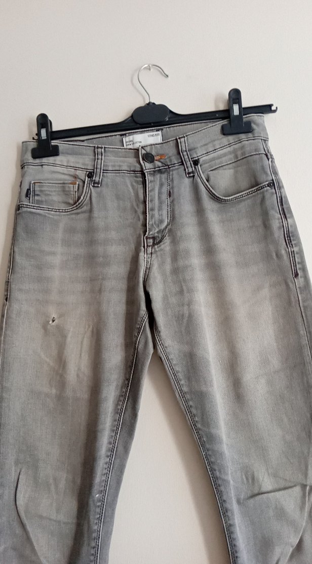 Gri Erkek Denim Pantolon Regular Fit - Görsel 3