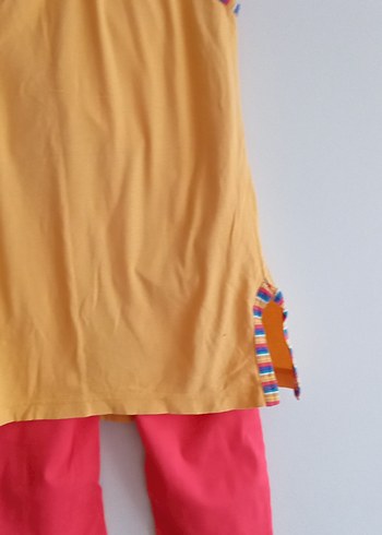 Renkli Bohem kadin Pantolonu Püsküllü - Görsel 7