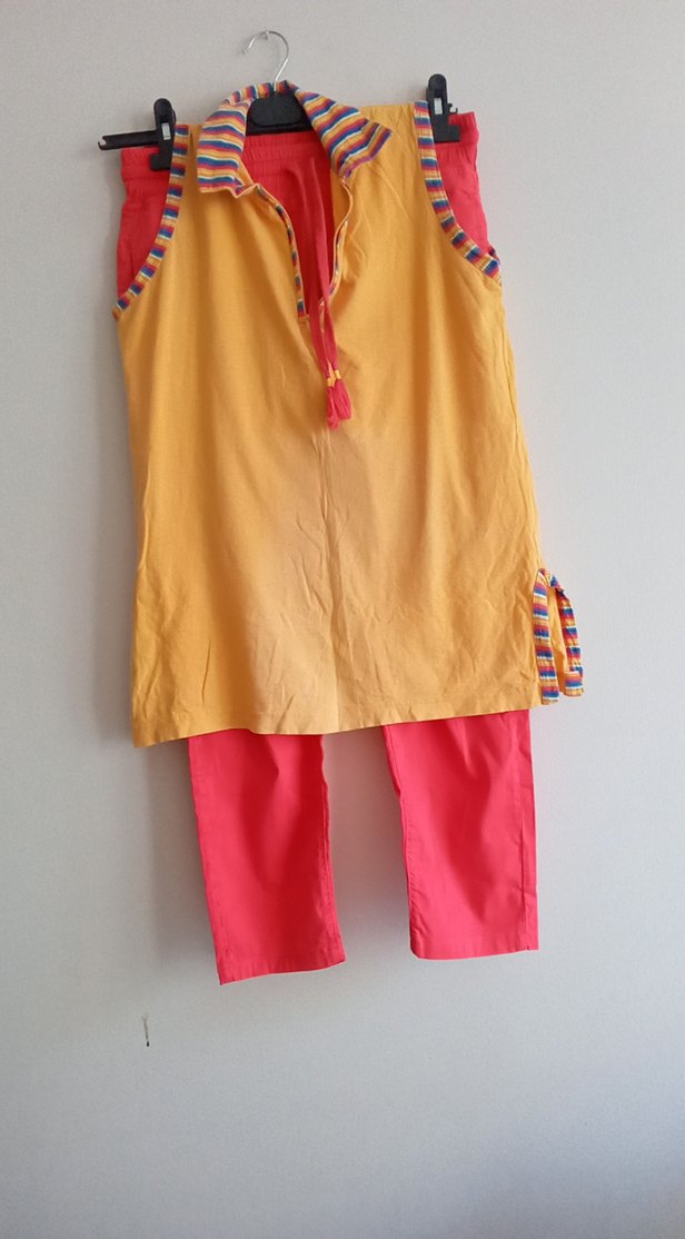 Renkli Bohem kadin Pantolonu Püsküllü - Görsel 2