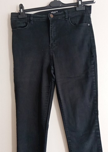 Siyah Kadın Skinny Midi Kot Pantolon ikili - Görsel 2