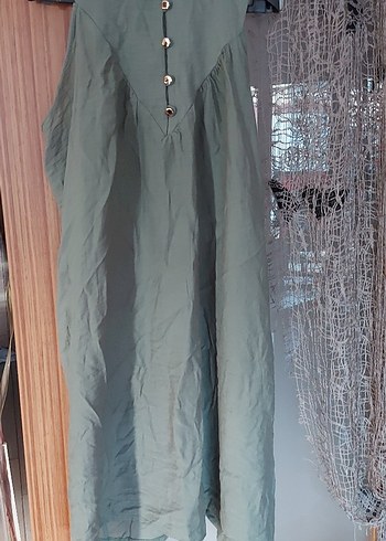 xl Beden Kadın Kolsuz Bohem Uzun Keten Elbise