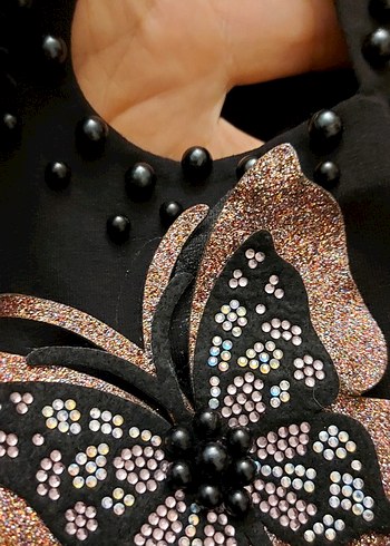 3 D Kelebek detaylı tasarım elbise - Görsel 7