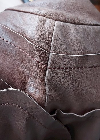 Kahverengi Kadın Deri Ceket - Görsel 5