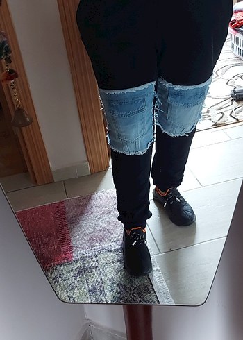 Jean detaylı eşofman altı - Görsel 7