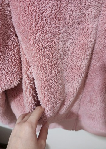 m Beden pembe Renk Pembe Kadın Midi Boy Peluş Ceket