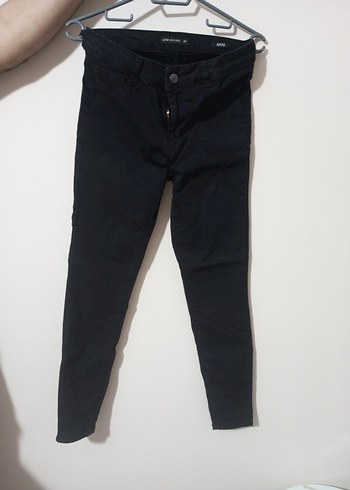 Siyah Dar Kesim Midi Boy Denim Kadın Pantolon